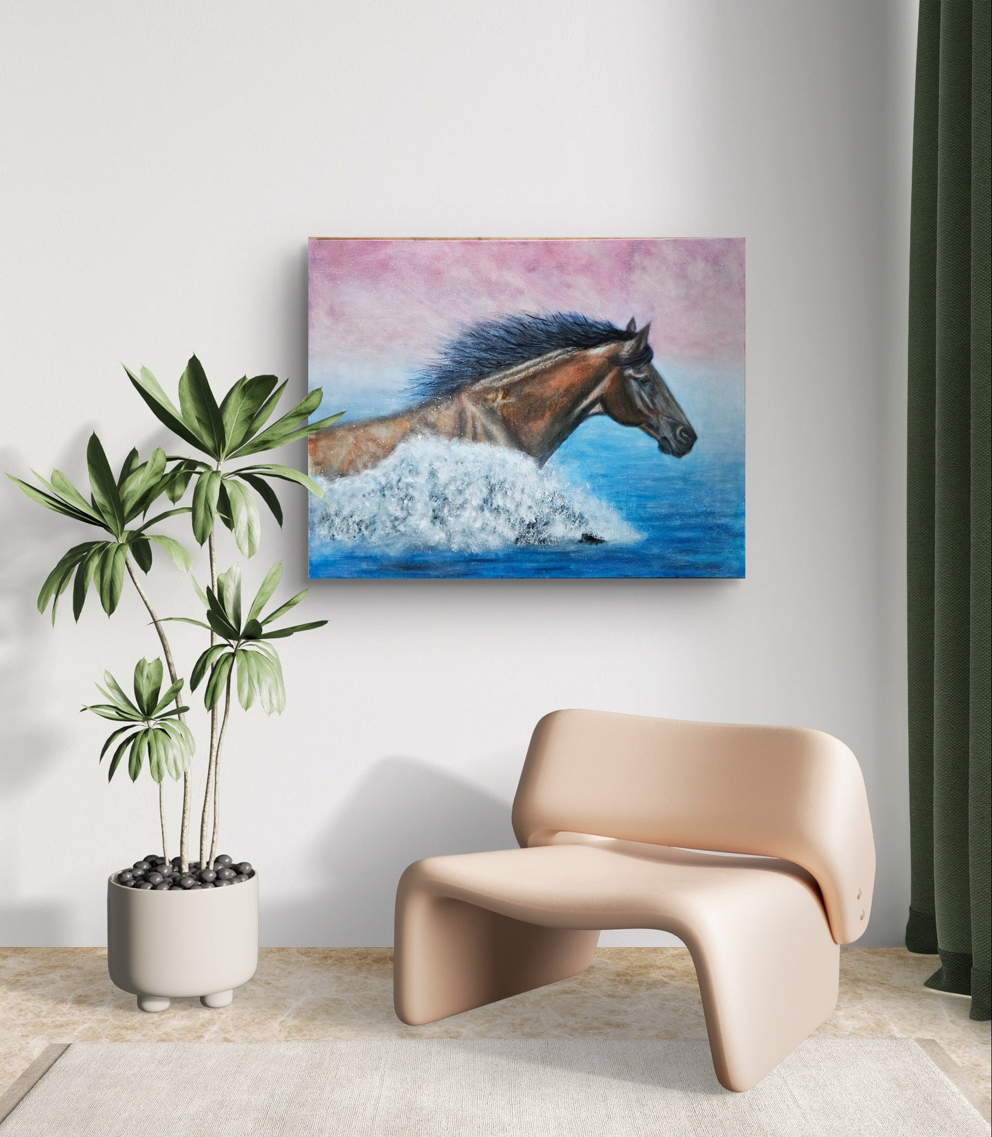 Originalt maleri "Frihedens Bølge" 90x70 cm