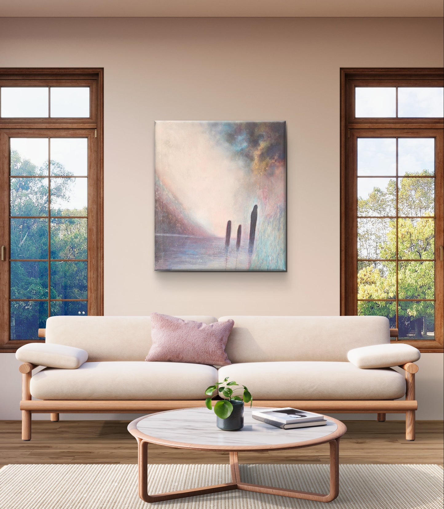 Originalt maleri "Lyset i Skyggerne" 90x100 cm