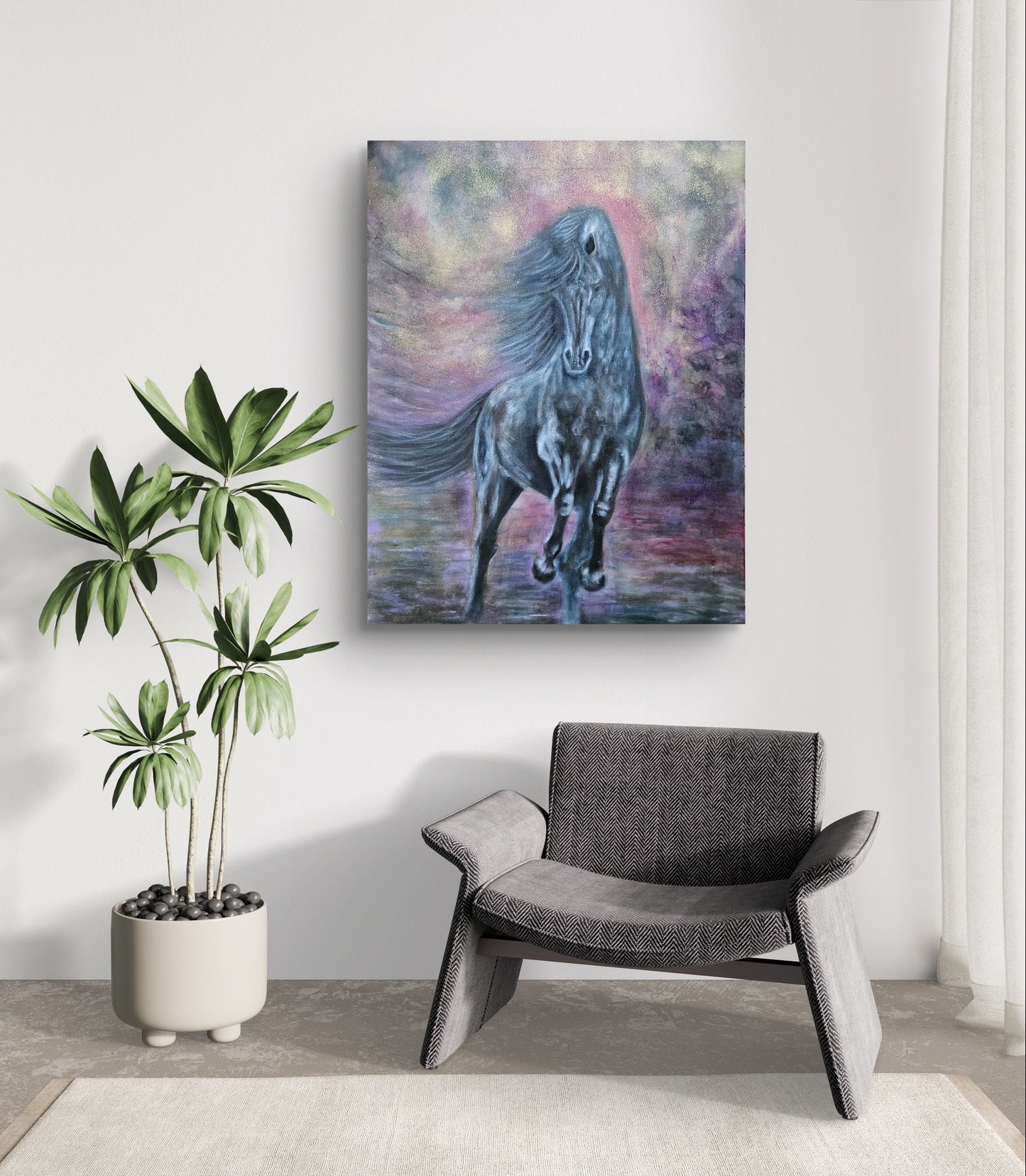 Originalt maleri "Skyggernes Styrke" 70x90 cm