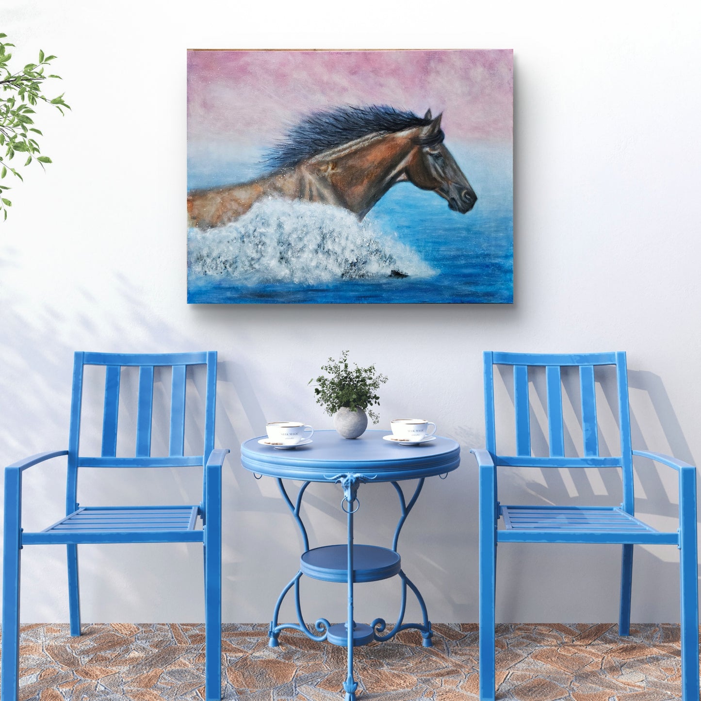 Originalt maleri "Frihedens Bølge" 90x70 cm