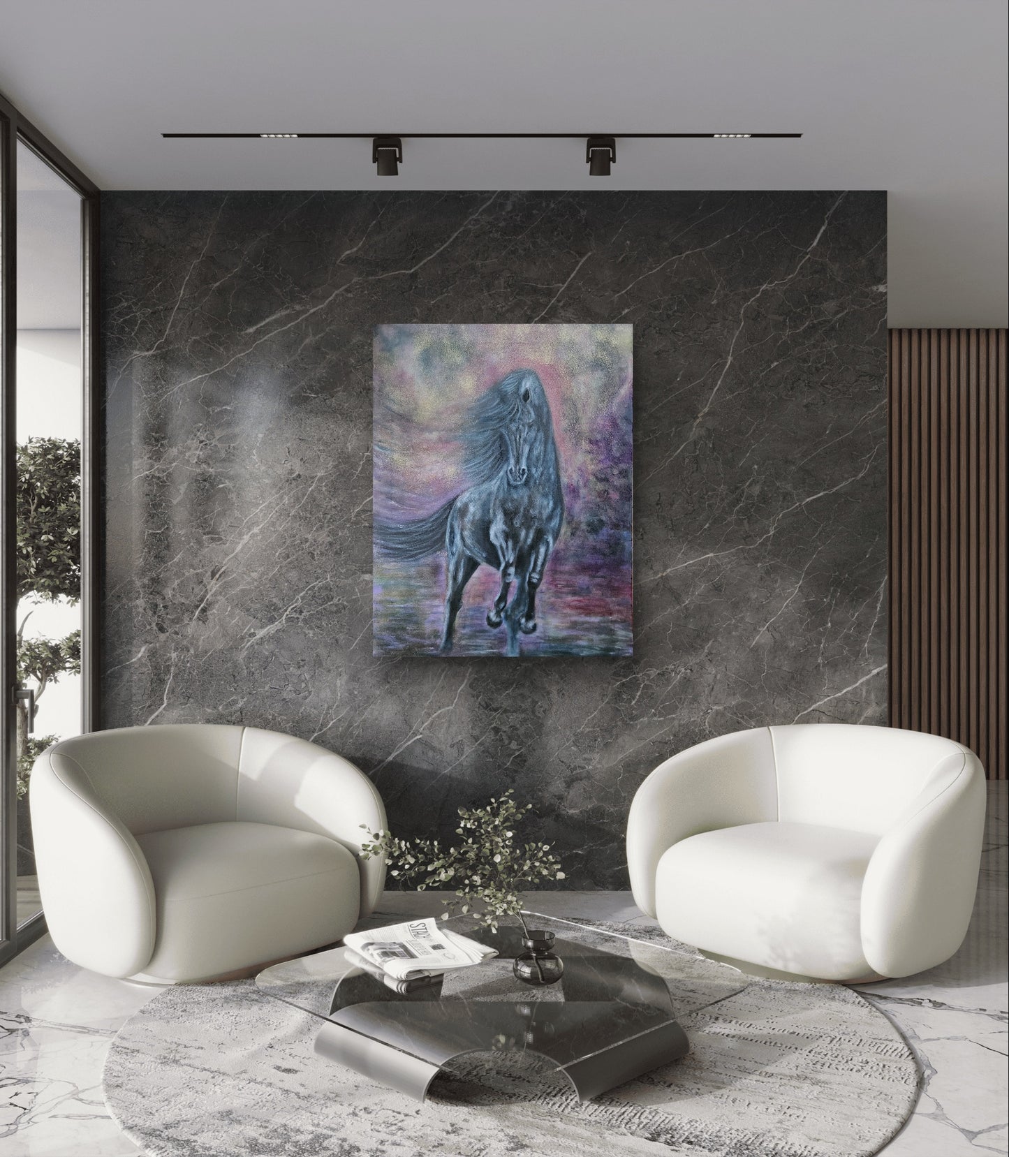 Originalt maleri "Skyggernes Styrke" 70x90 cm