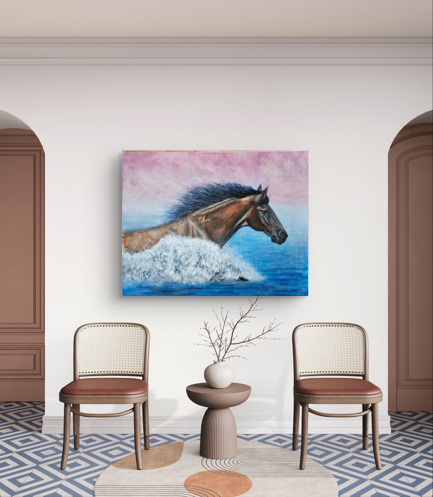 Originalt maleri "Frihedens Bølge" 90x70 cm