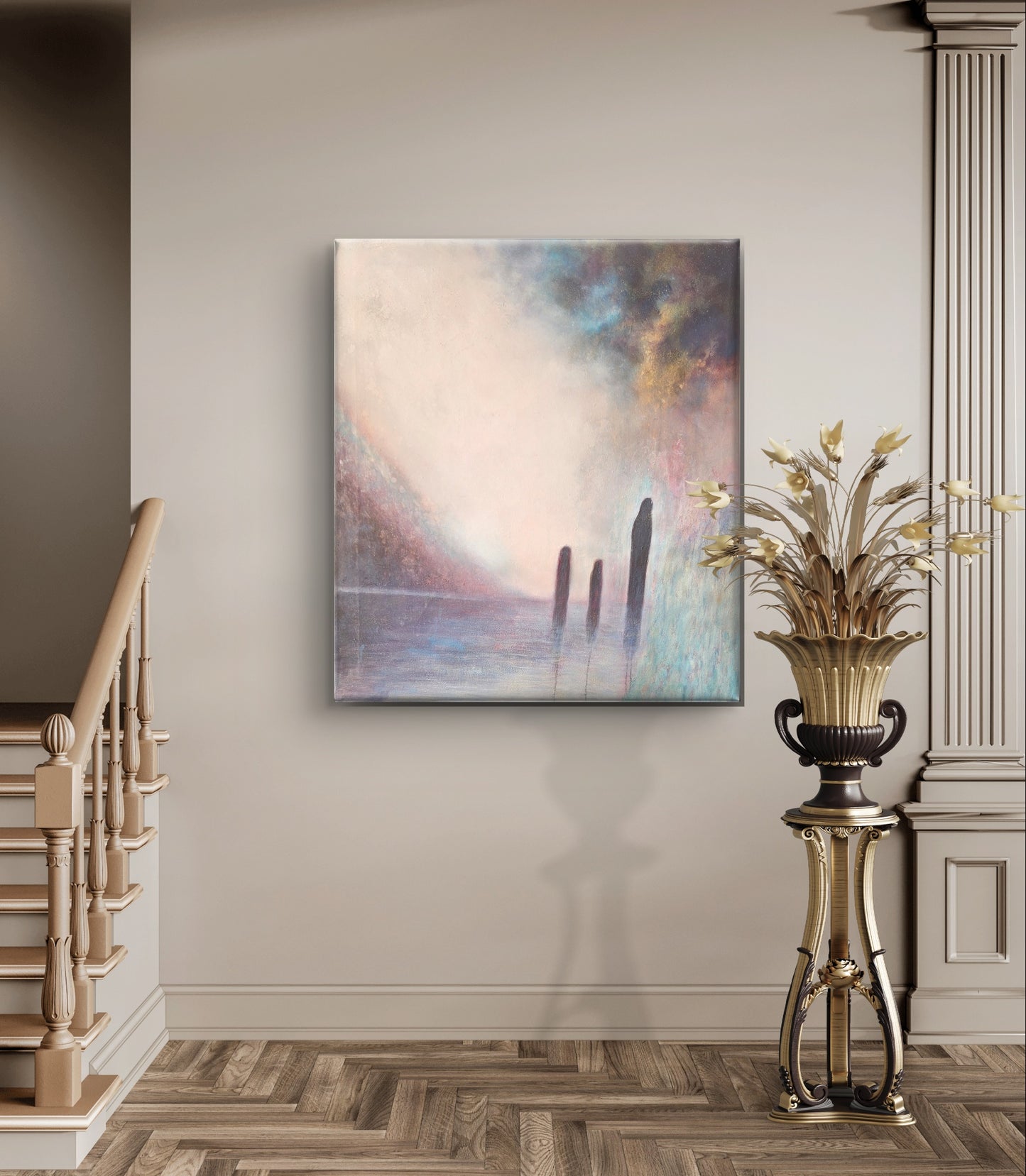 Originalt maleri "Lyset i Skyggerne" 90x100 cm