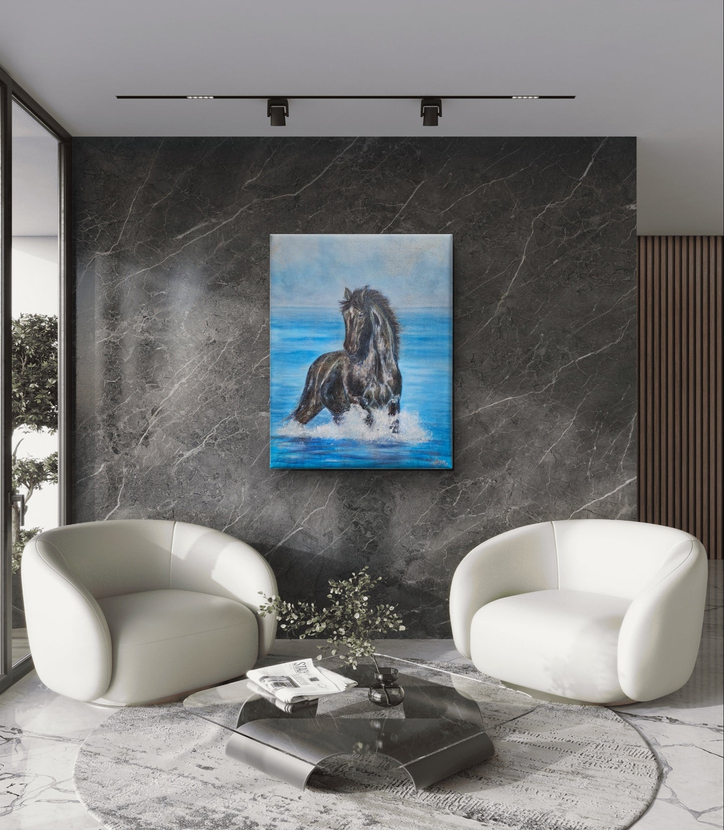 Originalt maleri "Mørkets Vinger" 70x90 cm
