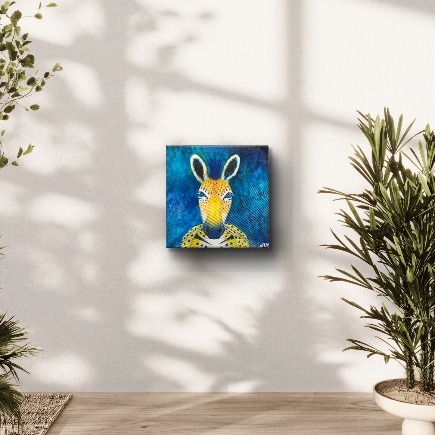 Originalt maleri "Jagten på Balance" 50 x 50 cm