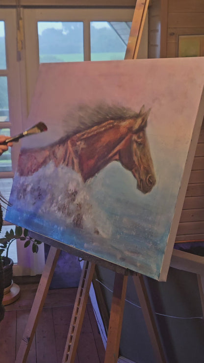 Originalt maleri "Frihedens Bølge" 90x70 cm