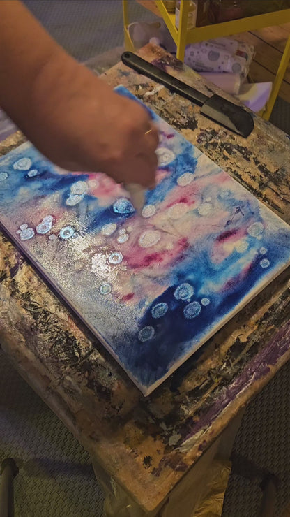 Originalt maleri "Mellem Verdener" 40x40 cm