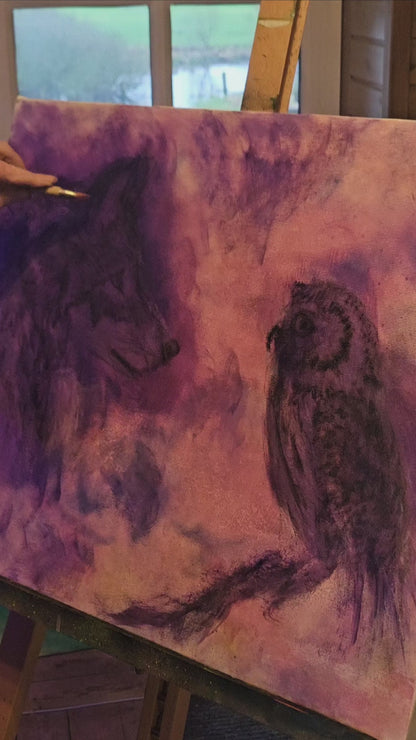Originalt oliemaleri "Den Magiske Dialog" 50x60 cm