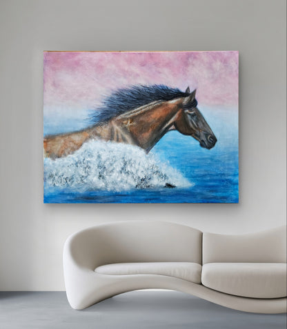 Originalt maleri "Frihedens Bølge" 90x70 cm