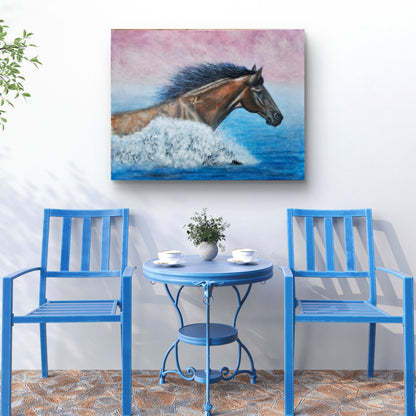 Originalt maleri "Frihedens Bølge" 90x70 cm