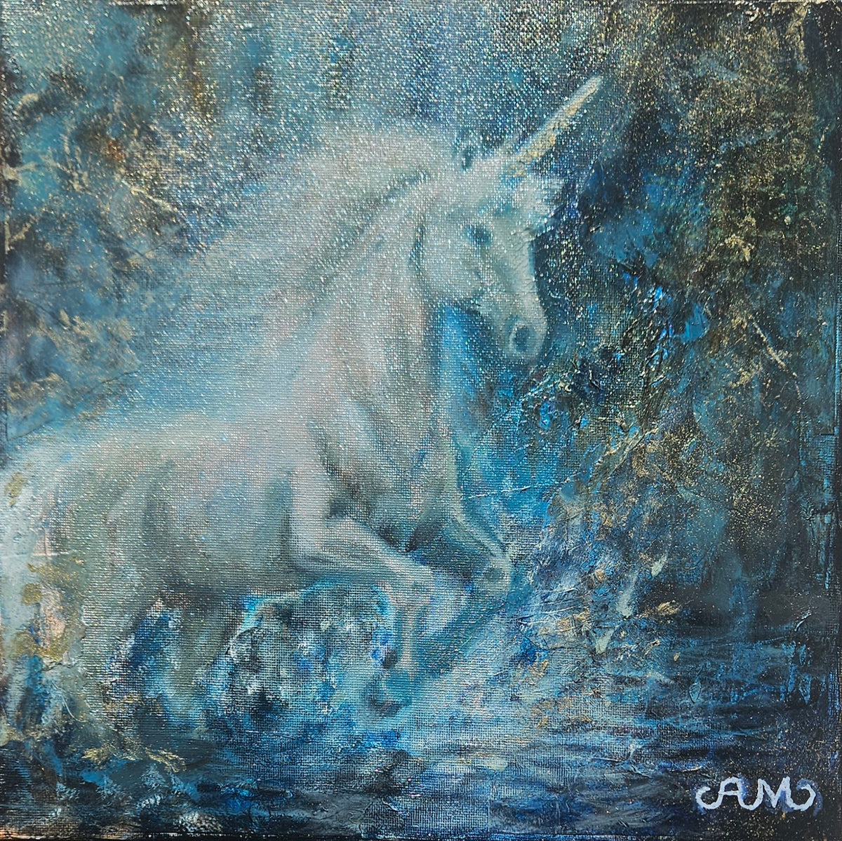 Originalt maleri "Calyra" 30x30 cm