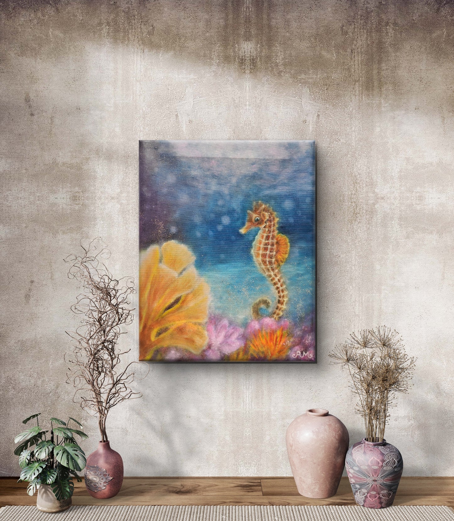 Originalt oliemaleri "Havets Hjerte" 40x50 cm