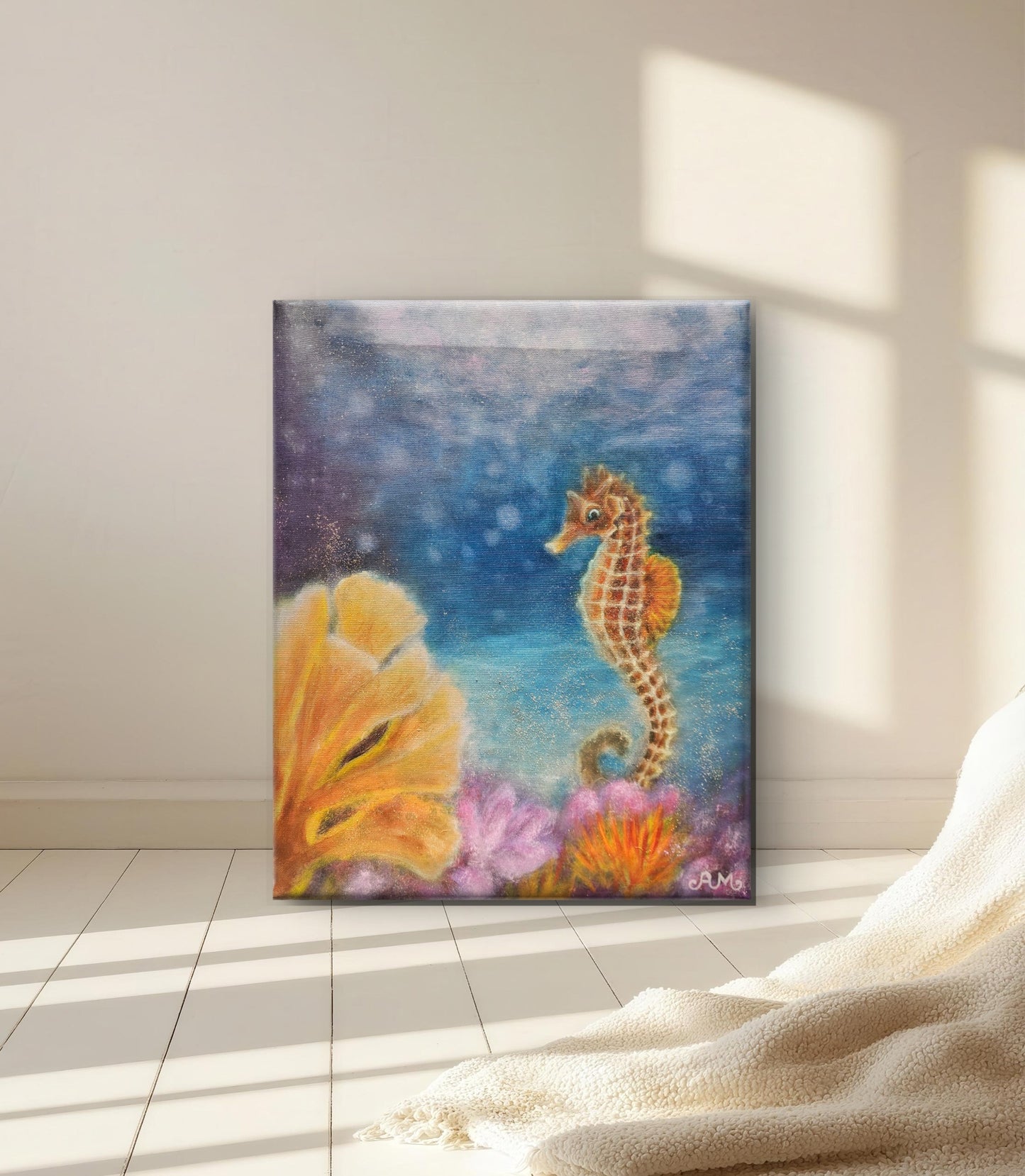 Originalt oliemaleri "Havets Hjerte" 40x50 cm