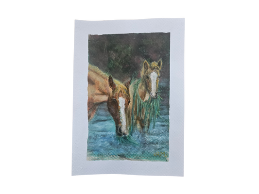 Originalt maleri "Camoufleret Charme" A3 papir
