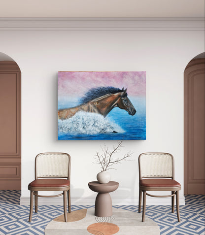 Originalt maleri "Frihedens Bølge" 90x70 cm