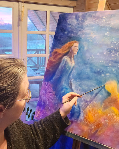 Originalt maleri "Stilhedens Kald" 60x80 cm