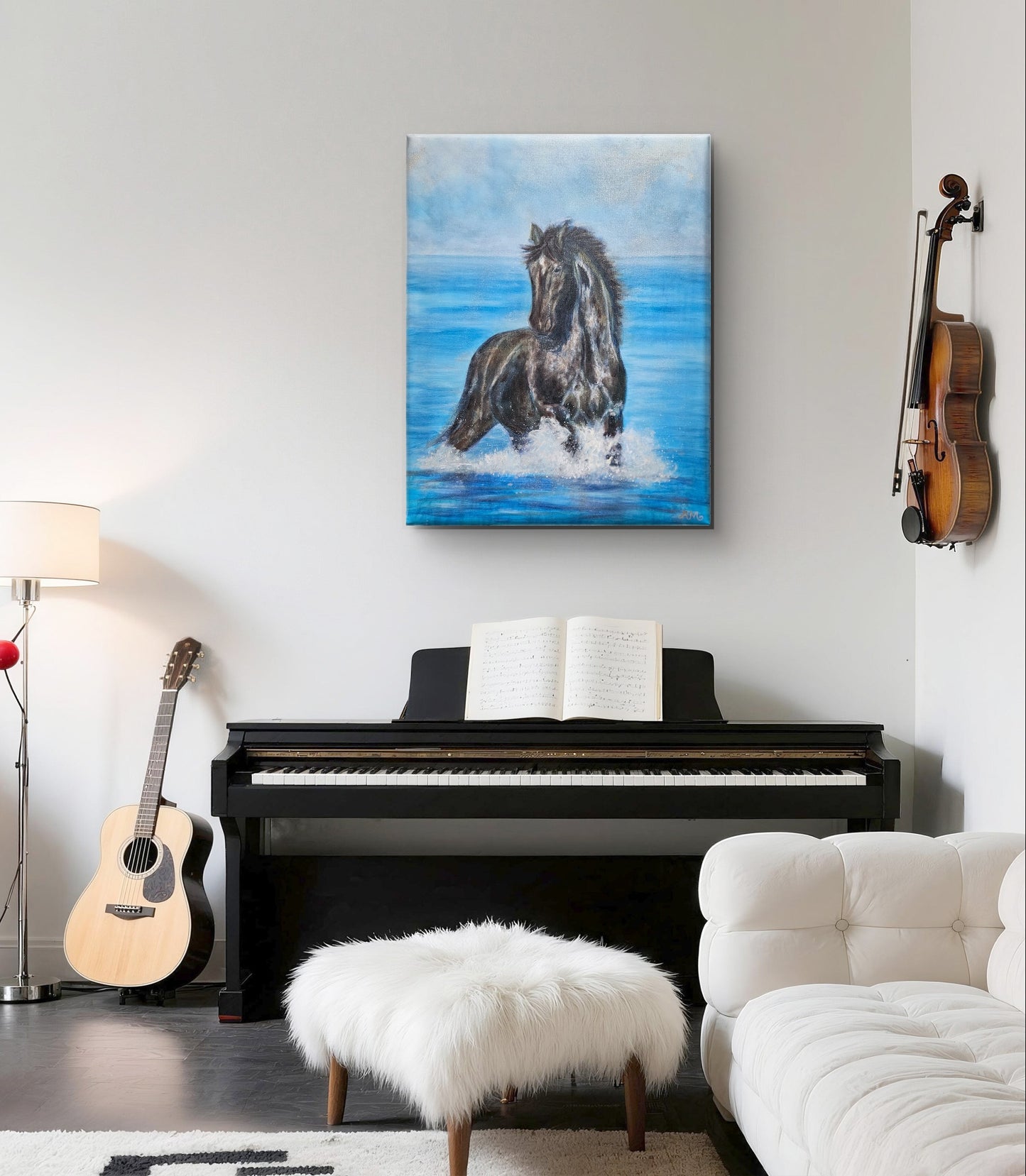 Originalt maleri "Mørkets Vinger" 70x90 cm