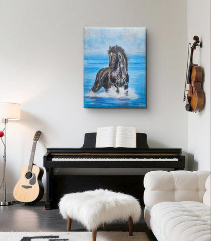 Originalt maleri "Mørkets Vinger" 70x90 cm