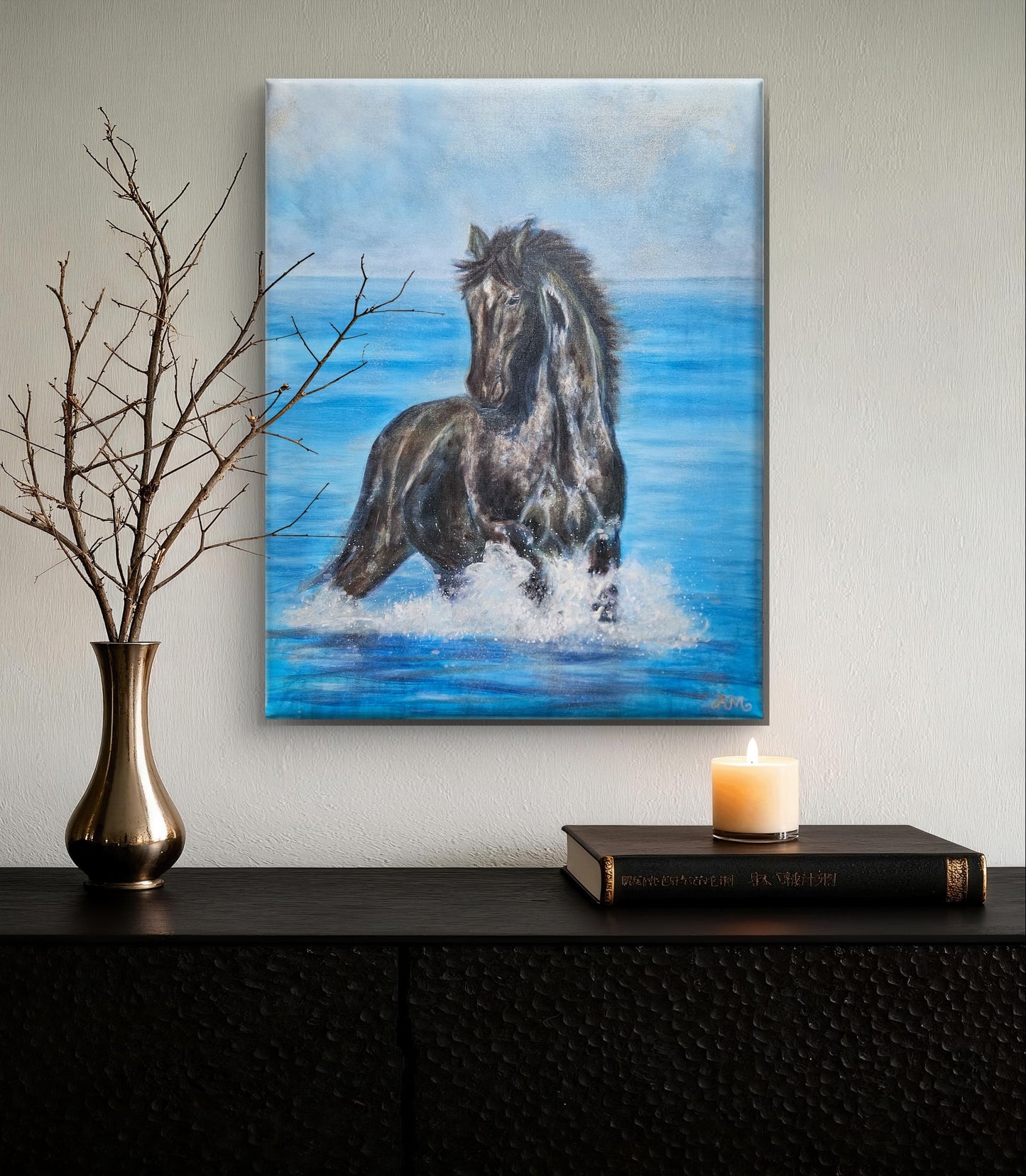 Originalt maleri "Mørkets Vinger" 70x90 cm