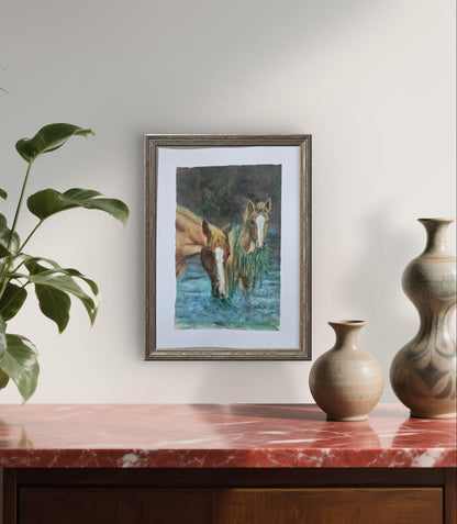 Originalt maleri "Camoufleret Charme" A3 papir
