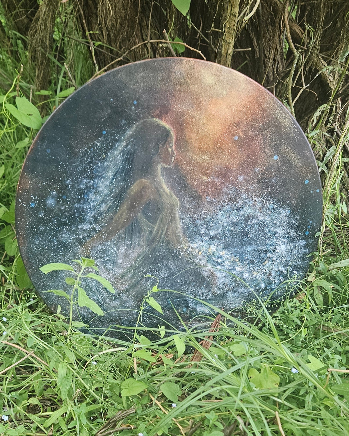 Originalt maleri "Nimue" 60ø cm